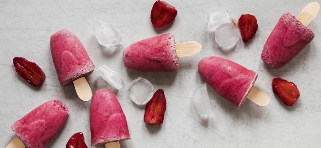 glaces à la fraise